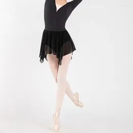 Etapa desgaste blanco negro sola capa irregular malla ballet danza entrenamiento falda tutú adulto bailarina cisne lago bailando tutús cortos