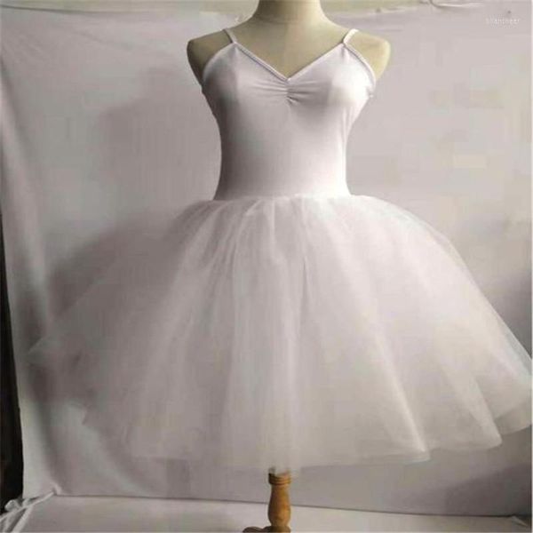 Etapa desgaste blanco negro cisne ballet traje para mujeres adulto niño sin mangas sin respaldo profesional largo tutu gimnasia leotardo niñas