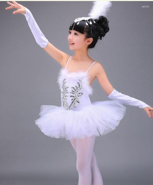 Stage Wear White Girl Ballet Swan Dress Girls Ballroom Pour Danse Costume Performance Dance