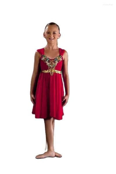 Robe de ballet à paillettes blanches et rouges pour filles, femmes, enfants, longue, en tulle, rose, rose, romantique, tutus, bleu, ballerine, danse