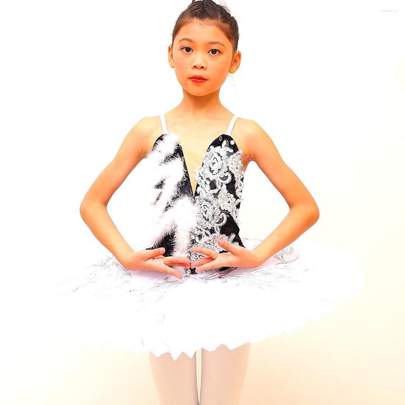 Scena noszona biała sukienka baletowa Swan Lake na baleriny Tutu spódnice łyżwiarki figurowej występy taniec brzucha