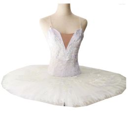 Desgaste de la etapa White Swan Lake Ballet Tutu Falda Disfraces profesionales Velvet Tops Niñas Bailarina Vestido Niños Ropa de danza del vientre Adulto