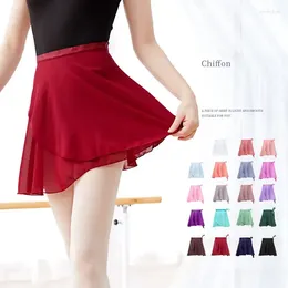 Stage Wear Woman Ballet Skirts Girls Wrap Tutu Dance Rok Chiffon voor Tie Up Mini Short Dancing 19 Colors