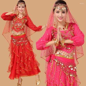 Stage Wear Femme Belly Dance Costume Lady Robe Bollywood Costumes Rouge / Rose / Jaune / Violet / Bleu Royal / Bleu Ciel 6 Couleurs