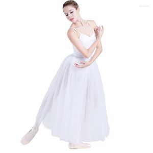 Stage Wear Femmes Adulte Doux Tulle Jupe Blanc Noir Longueur Moyenne Ballet Tutu Débutants Pratique Dancewear Performance Costume S22048