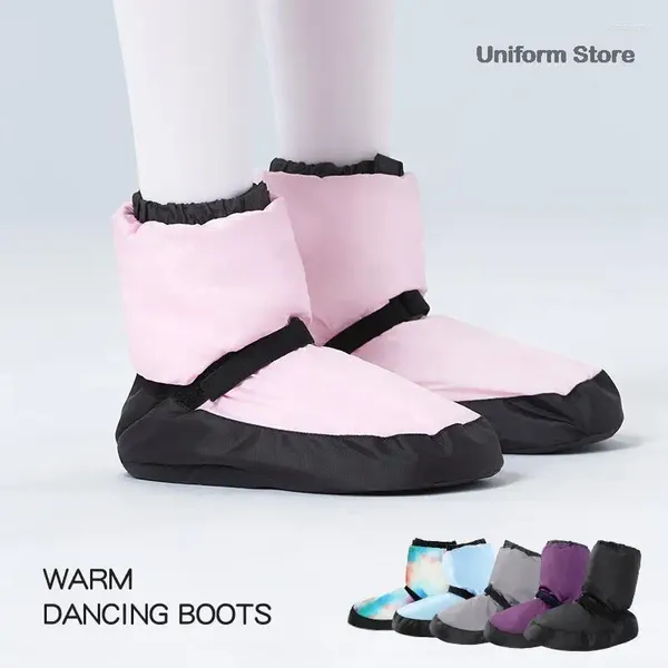 Stage Wear Femmes Ballet Chaussures Warm Up Booties Danse nationale Bottes de danse d'hiver Antidérapant Ballerine Formation