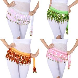 Portez des femmes Belly Dance Belt Scarf Mariffon Jupe à la ceinture Hip Wrap Sequins Tassel Hipskirt Costume Accessoire