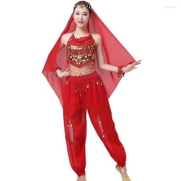 Stage Wear Costumes de danse du ventre pour femmes Costume Halloween Performance Ensemble de danse en mousseline de soie