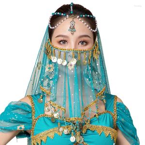 Stage Wear Femmes Belly Dance Tribal Face Veil Halloween Costume Accessoire Perlé Masque Voiles