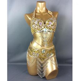 Stage Wear Vrouwen Buikdansen Suite Riem beha Samba Kostuums Sexy Show Dance Club USA Beha Meisje Clothing1246y