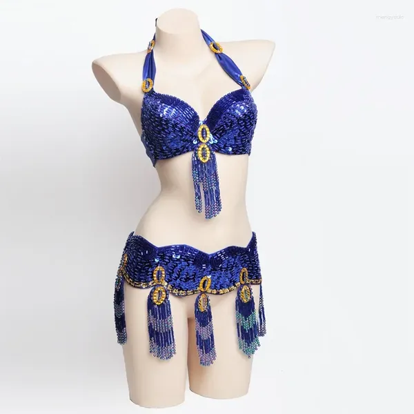 Stage Women Belt Binst Belly Dance Dancing Dancing Set Sexy Night Bellydance Carnival Tops Cadena y