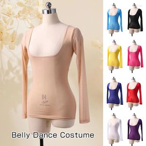 Stadiumkleding Vrouwen Borstondersteuning Bodycon Gaas Top Sexy See Through Sheer Mesh T-shirts Buikdanskostuum Carnaval Outfit Open Buste Turnpakje