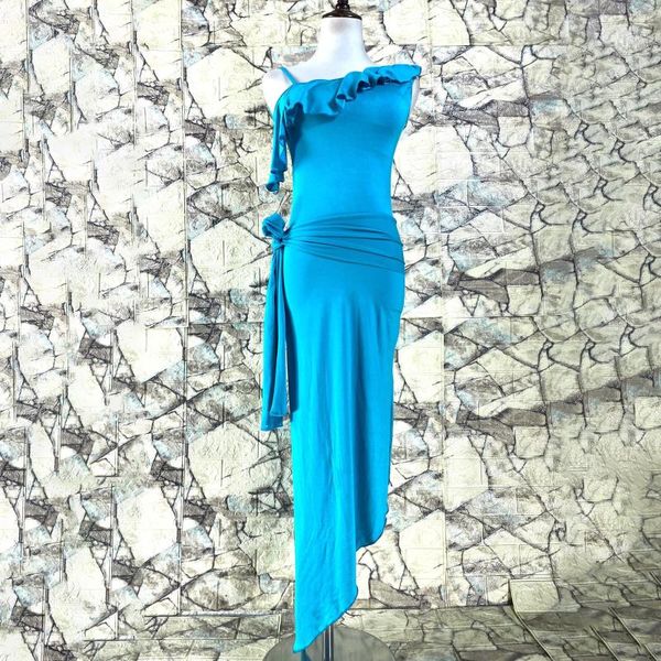 Vêtements de scène femmes vêtements de danse du ventre vêtements Baladi Saidi robe en Satin une pièce filles 2 pièces ensemble ceinture bleu ciel