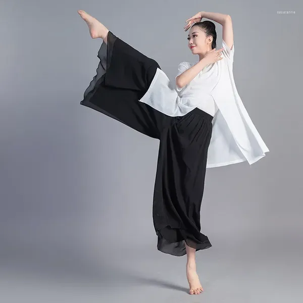 Stage Wear Femmes Pantalon de danse pour la danse classique Moderne ChineseJUSTSAIYA Pratique Lâche Longue Mousseline de Soie Pantalon à Jambes Larges