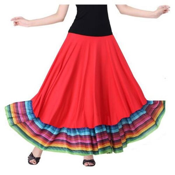 Vêtements de scène femmes robe de danse latine mode grande balançoire longue jupe pour adulte danse Performance Costume compétition vêtements