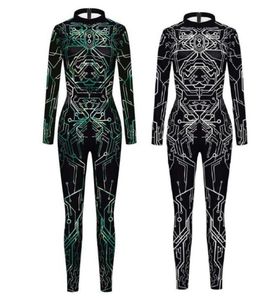 Women Women Men Future Robot Punk Circuit Board Alien 3d Impresión de estampado Bodysuit de Halloween Party Cosplay Come Vestido 3518941