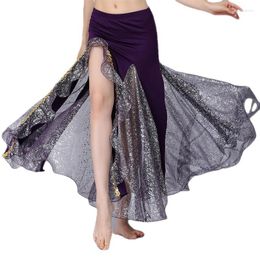 Stage Wear Femmes Professionnel Sexy Oriental Belly Dance Jupe Fishtail Renversé Long Costume Espagnol À Lacets Pratique Tenue Robe
