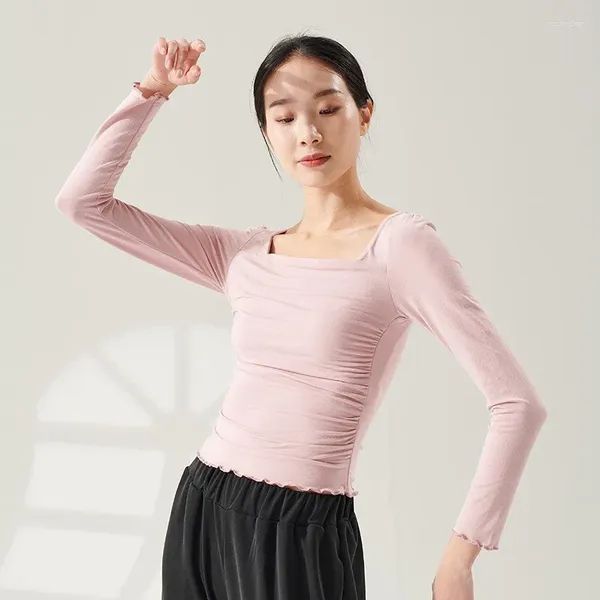 Stage Wear Ballet Ballet Dance Top Algodón Elegante Blusa para adultos Classical Long/Short Sleged Training Clothing