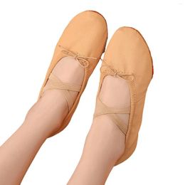 Stage Wear Chaussures de ballet pour femmes Pantoufles de danse en toile super douces Pratique du yoga pour le jazz moderne lyrique