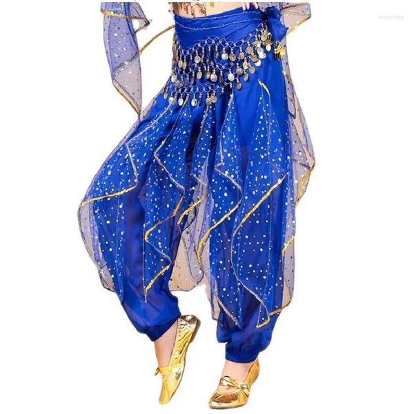 Etapa desgaste traje de danza del vientre de las mujeres árabe Harlan pantalones Halloween fantasía juego de rol