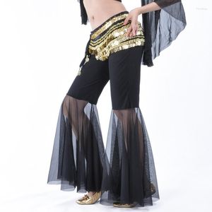 Stage Wear pantalon de danse du ventre pour femmes Costume Dancewear Performance pantalon en Tulle avec paillettes à lacets dos haut Harem