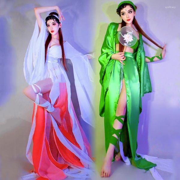 Stage Wear Costumes de danse traditionnelle chinoise pour femmes Performance Hanfu antique Robe Show Festival Outfit Rave Vêtements XS6547