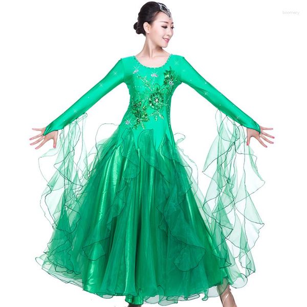 Stage Wear Femmes Extra Plus Taille Costume de danse moderne Standard Salle de bal Danse Robe une pièce Costumes de performance MQ235