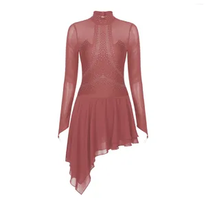 Portez des vêtements de dance lyrique de patinoire de patinage de glace de glace de figure de figure pour femmes