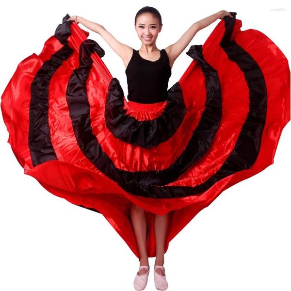 Vêtements de scène jupes longues Flamenco pour femmes femmes vêtements espagnols rouges Festival de corrida jupe gitane Performance Costumes de danse de salon