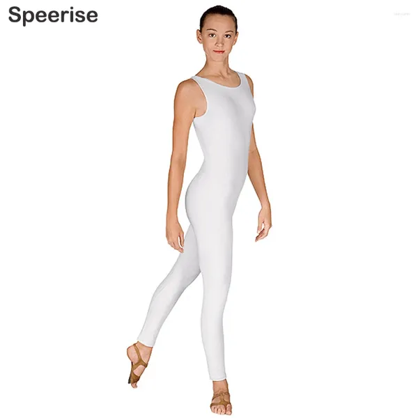 Portez des femmes en nylon spandex nylon tank unitard body combinaison sans manches à sauts pour adultes pour adultes de gymnastique noire costumes de danse