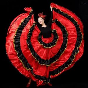 Stage Draag Women Spaanse stierengevecht Jurk Flamenco Dance Performance Red Costume Opening Rok voor volwassen vrouwelijk dansen