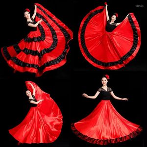 Stage Wear Femmes Robe espagnole 360/540/720 Big Swing Classic Gypsy Dance Flamenco Pratique Performance Costume