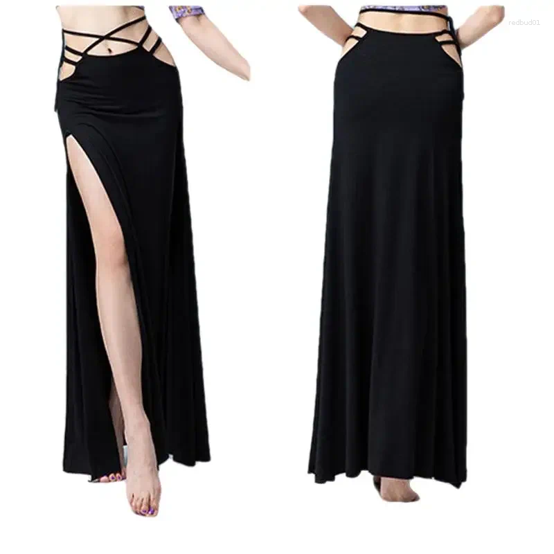 Stage Wear Women Spilt Side Pulling Belly Dancing Skirt Adult Sexy Professional Dance Clothes Dress Female Maxi Long Spanish Costume