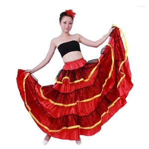 Stage Wear Femmes Ballroom Twirling Jupe longue Danse du ventre Flamenco pour les performances Halloween Costume Cadeaux