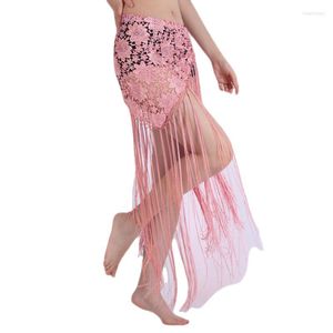 Vêtements de scène femmes dentelle gland danse du ventre hanche écharpe Mini jupe carnaval fête Performance Rave ceinture taille chaîne enveloppement Indain Costume