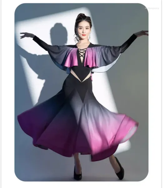 Stage Wear X2213 Robe de danse moderne Girlsballroom Costume de danse Valse Performance de salle de bal