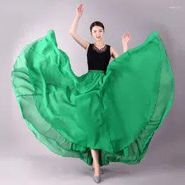 Wear de la scène du Xinjiang Dance en mousseline de mousseline 720 degrée grande pratique swing performance classique robe longue robe