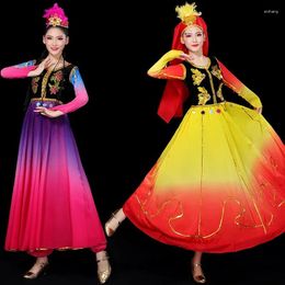Stage Wear Xinjiang Dance Clothing Performance Ethnic Style Big Swing Rok Uyghur
