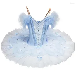Stage Wear Année Tutu Ballet Bleu Angsa Lake Costume de danse du ventre professionnel Top Ballerina Robe Fille adulte