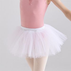 Stage Wear Jaune Blanc Bleu Formation 4 Couches Tulle Danse Tutu Jupe Femmes Adulte Ballet