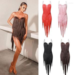 Vêtements de scène ZYM Crypto pleine franges robe Sexy Slip robes de danse latine jupes femmes salle de bal compétition pratique vêtements 6214