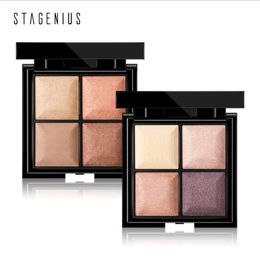 STAGENIUS 4 couleurs mat ombre à paupières Palette maquillage des yeux longue durée imperméable ombre à paupières luxe qualité paillettes