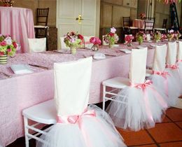 Vlek Tule Tutu Mooie stoelhoes Klassieke stoel Sash Vintage bruiloft benodigdheden bruiloft decoratie 2018 Custom Made Wedding Events