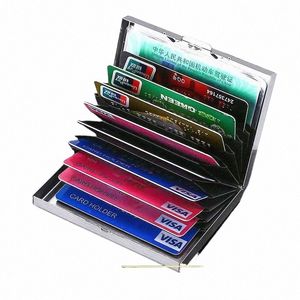 STAYL Steel Credit Card Harder Men Slim Anti RFID Travel ID Holder Boîte de carte de débit Femme Portefeuille Case de métal Porte Carte 19B3 #