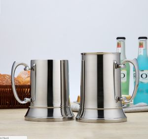 Chope en acier inoxydable de 16 oz à double paroi, tasse à bière, queue de petit-déjeuner, tasses à thé et à lait avec poignée, tasse à café, outils de bar, outil de boisson Fy5306 s