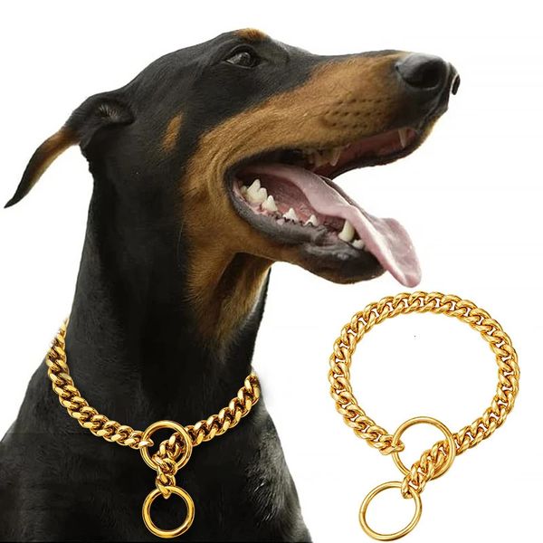 Collier de chaîne en acier inoxydable grand pour les chiens de chien métal