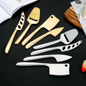 Roestvrij Kaasmes Multifunctionele Boter Strooier Cleaver Slicer Spiegel Polish Gebruiksvoorwerpen Set Pizza Brood Schraper 240226