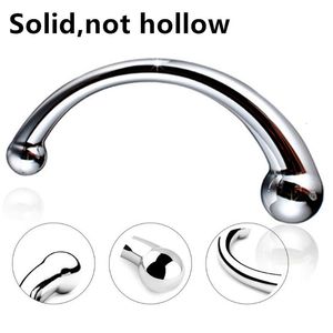 Inoxidable G Punto Anal Gancho Grueso Sólido No Hueco Largo Butt Plug Bolas Cuentas Vagina Juguetes Sexuales Para Adultos Mujeres Buttplug 240110