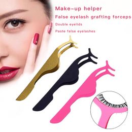 Roestvrij Goud Zilver Roze Kleur Valse Wimperkruller Pincet Fake Eye Lash Extension Clip Beauty Make-Up Tool Multi Kleur Applicator Klem E448