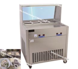 Gratis Verzending Rvs 110 v 220 v Elektrische Yoghurt Fry Ice Pan Maker Gebakken Ijs Machine Ijs roll Making Machine